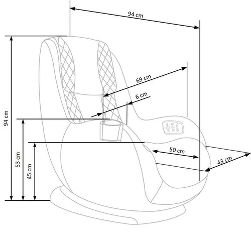 Masážní křeslo Daromir ekokůže béžové moderní relaxační do obýváku Intesi