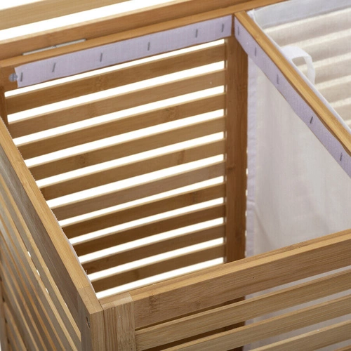 Bambusový koš na prádlo do koupelny 2 komory 2x50L přírodní 5five simply smart