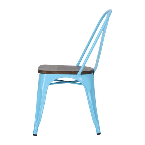 Židle Paris Wood modrá, sedák ořech