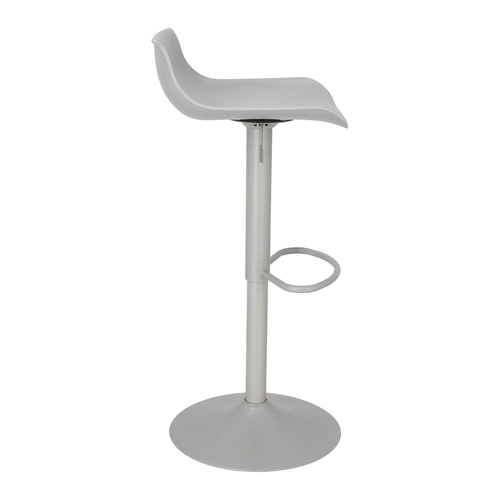 Moderní otočný barový taburet s opěrkou Simplet Bar One šedý mat, výškově nastavitelný do kuchyně