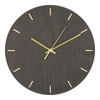 Moderní nástěnné hodiny Asti 30 cm šedé kovové do obýváku a kuchyně se zlatými ručičkami