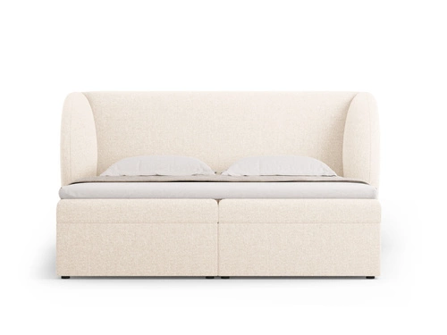 Čalouněná postel Miley béžová 180x200 s úložným prostorem moderní glamour do ložnice