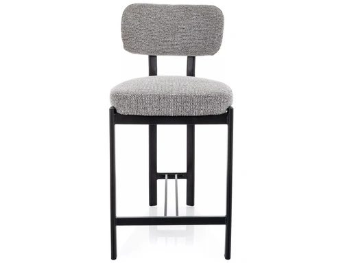 Barová židle Montico šedá čalouněná do kuchyně na černých nohách