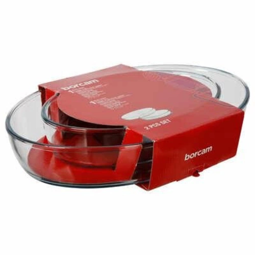 Sada 2 oválných skleněných misek odolných proti teplu