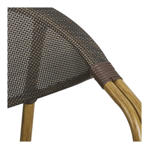 Židle Calda boho tmavě hnědá s područkami do jídelny a na terasu