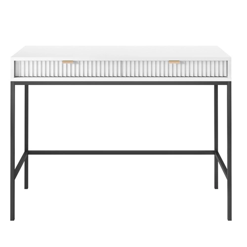 Toaletní stolek Delicious bílý rýhovaný moderní se zásuvkami do ložnice Intesi