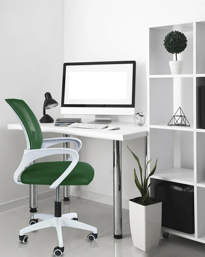 Ergonomická kancelářská židle Splash zelená síťovaná otočná s područkami k pracovnímu stolu