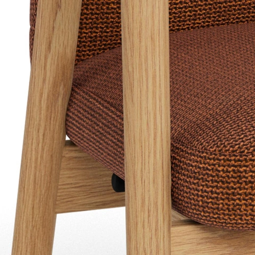 Jídelní čalouněná židle Calvin s područkami dub terakota