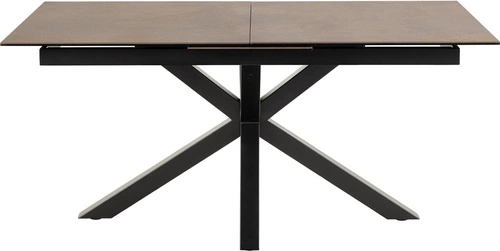 Rozkládací jídelní stůl Heaven 168/210 cm hnědá keramická deska černé nohy moderní Actona
