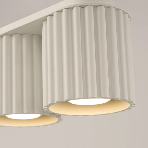 Stropní svítidlo AURA 2 béžové moderní kulaté do obýváku a kuchyně hliník