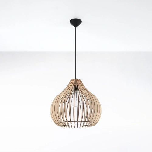 Dřevěné závěsné svítidlo Aprilla moderní do obýváku a jídelny 40 cm Sollux