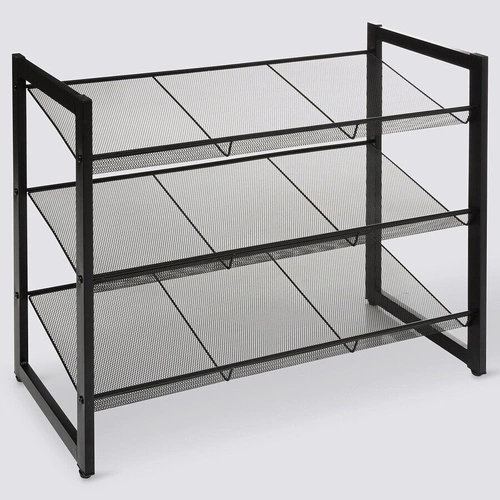 Kovový botník 5five simply smart černý, loftový na 9 párů, moderní, 3patrový