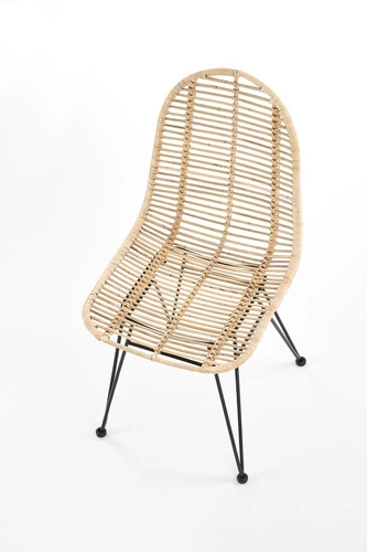 Ratanová židle Oregon Intesi do jídelny a obýváku boho na kovových nohách černá