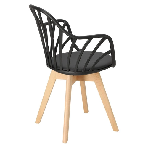 Jídelní židle Sirena Intesi černá s područkami, skandinávský styl, snadné čištění