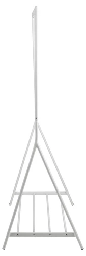 Brent bílý stojanový věšák na oblečení do předsíně s policí na boty moderní kovový