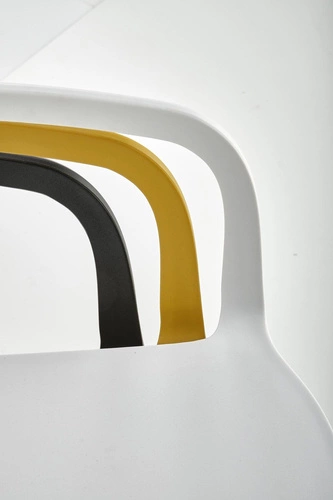 Bílá jídelní a zahradní židle Nadine z plastu, moderní, stohovatelná s područkami