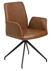 Jídelní židle s područkami z ekokůže Naya Vintage hnědá Actona