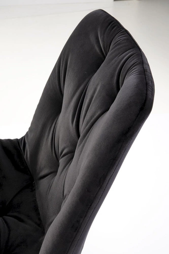 Otočná sametová židle Veroniq černá, čalouněná, moderní do obýváku a kanceláře Intesi