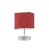 Noční lampička PASADENA moderní s červeným stínidlem do ložnice kovová LYSNE 30 cm