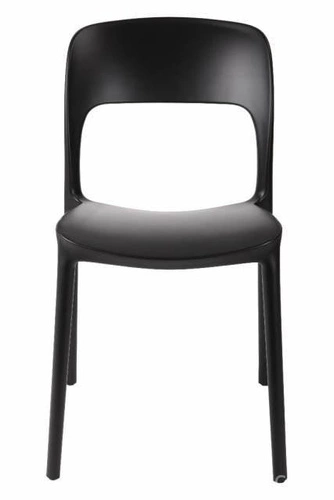 Jídelní a zahradní židle Flexi černá plastová stohovatelná moderní Intesi