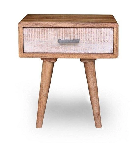 Noční stolek dřevěný 45 cm se zásuvkou skandinávský akácie hnědý Intesi
