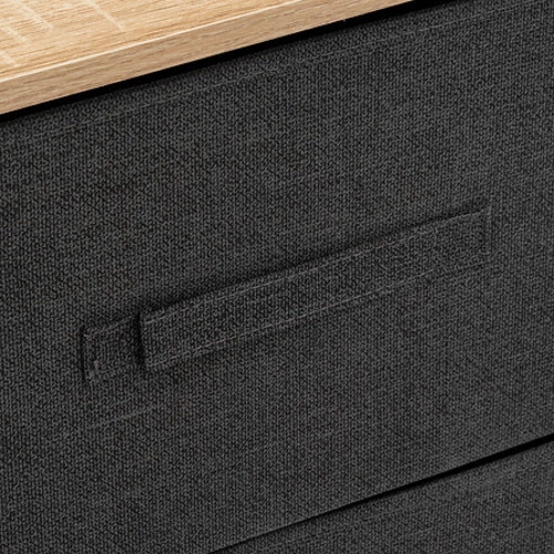 Noční stolek Tissa černý a šedý se zásuvkami do ložnice moderní 45 cm 5five