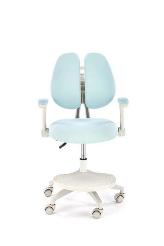 Otočná kancelářská židle Menara modrá čalouněná s podnožkou a nastavitelnou výškou Intesi