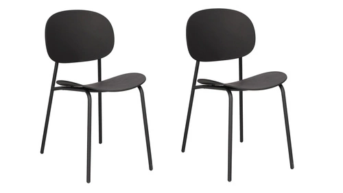 Sada 2 černých židlí Nube