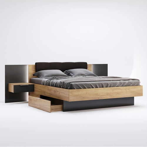 Sada 2 závěsných nočních stolků se zásuvkou 54 cm dub - Lana Intesi moderní do ložnice