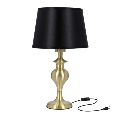 Prima gold stolní lampa saténově zlatá 1x60W E27 stínítko černé