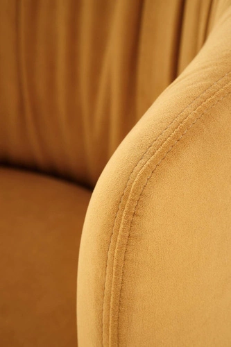 Jídelní židle Itzal Intesi čalouněná samet hořčicová moderní na černých nohách