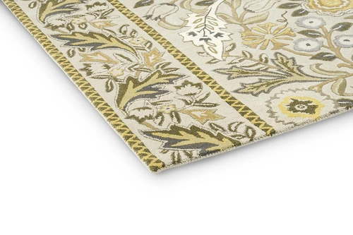 Vlněný květinový koberec do obýváku Wilhelmina 170x240 béžový Morris