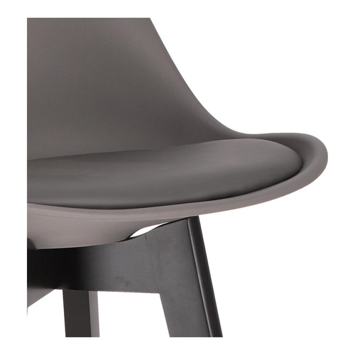 Barová židle s opěrkou Norden Intesi šedá 65 cm moderní do kuchyně a k ostrůvku na černých nohách