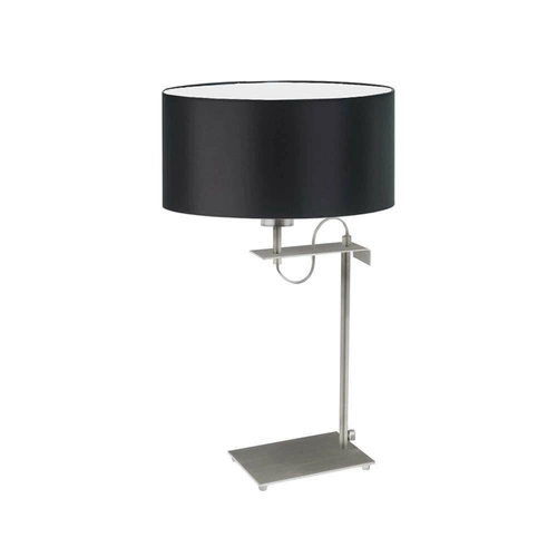 Noční lampička do ložnice Alaska černá moderní s látkovým stínidlem LYSNE 55 cm