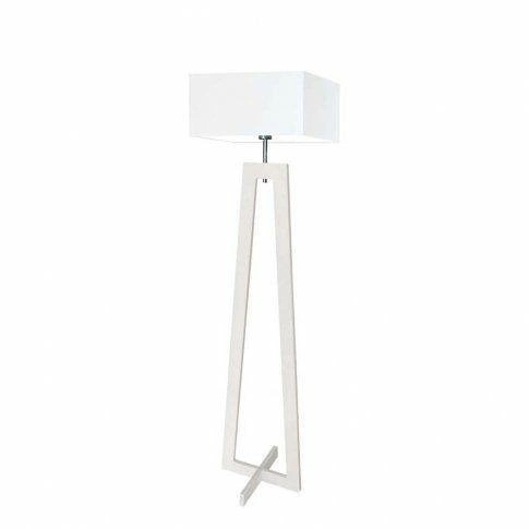 Podlahová lampa Jawa stínidlo bílé stojan bílý