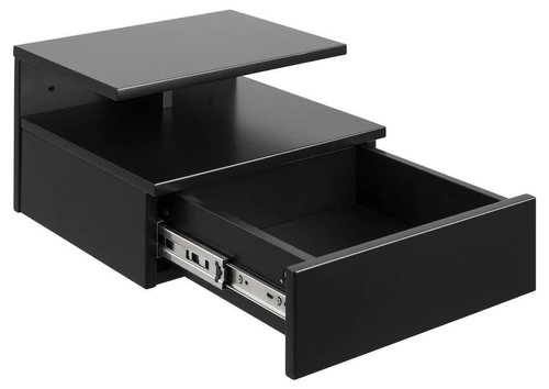 Závěsný noční stolek černý se zásuvkou 35 cm moderní Actona Ashlan do ložnice loft