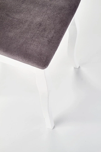 Jídelní židle Baron Intesi dřevěná čalouněná glamour bílá šedá do jídelny a obýváku