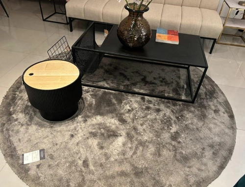 Koberec Aracelis ocelově šedý průměr 200 ruční výroba OUTLET