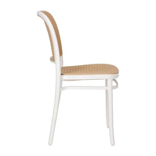 Jídelní židle Antonio bílá plastová stohovatelná, thonet styl, snadné čištění Intesi