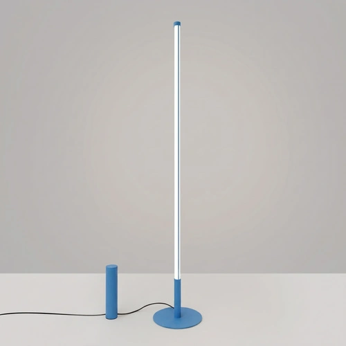 TRANG moderní LED stojací lampa do obývacího pokoje světle modrá 150 cm