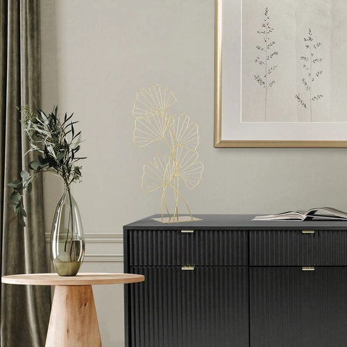 Kovová dekorace Ginko gold