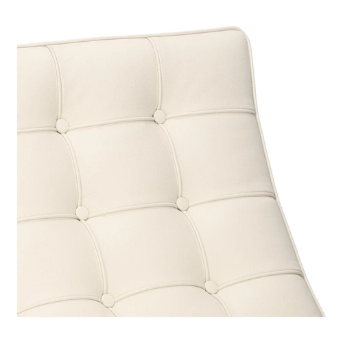 Relaxační křeslo BA1 pravá kůže bílá inspirované Barcelona moderní do obýváku