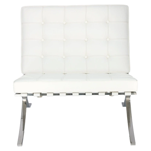 Relaxační křeslo BA1 inspirované Barcelona do obýváku bílá ekokůže moderní glamour