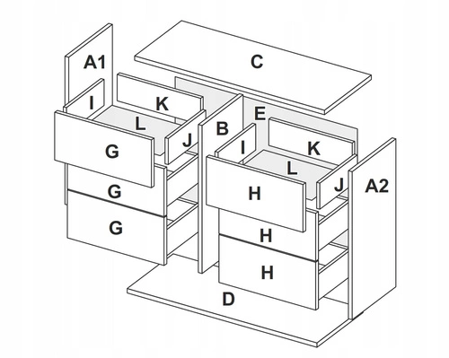 Komoda Tissa 160 cm bílý lesk moderní se zásuvkami do obýváku a ložnice Intesi