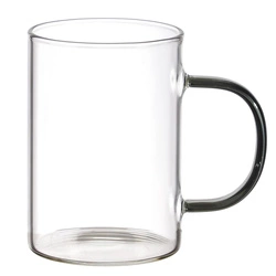 Sklenice na kávu Coloured Intesi 300 ml černá s uchem minimalistická skleněná