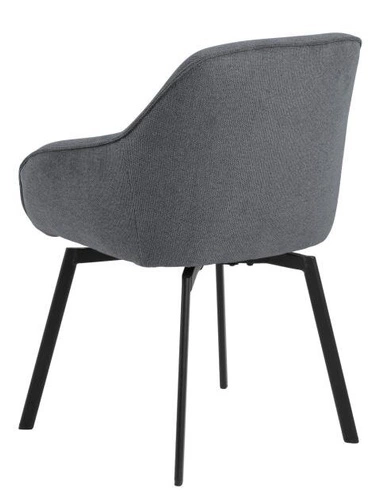 Čalouněná jídelní židle Clara Actona šedá s područkami na kovových nohách