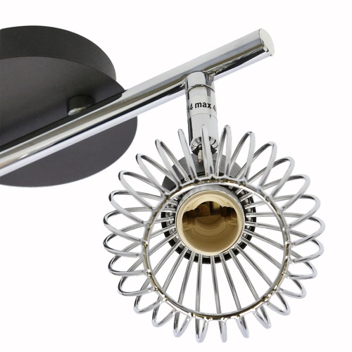 Moderní stropní lampa Oslo černý chrom nastavitelná do obýváku nebo ložnice 2bodová