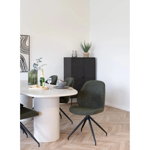 Otočná židle Monte Carlo Intesi čalouněná zelená boucle moderní do jídelny a kanceláře