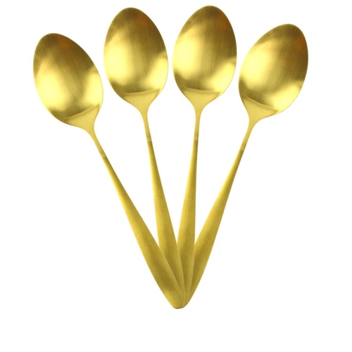 Sada zlatých příborů Charbon Intesi 16 dílů nerez vhodné do myčky elegantní