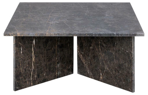 Mramorový čtvercový konferenční stolek Vega 90x90 cm hnědý moderní do obýváku Actona
